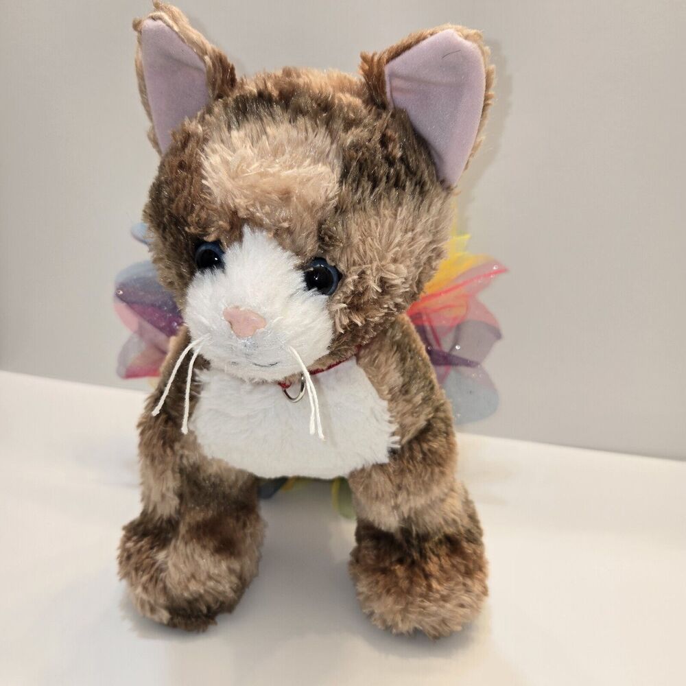 Build-A-Bear Plush Calico Cat~Blue Eyes~Includes Rainbow Ballerina Tutu~ 11.5x14